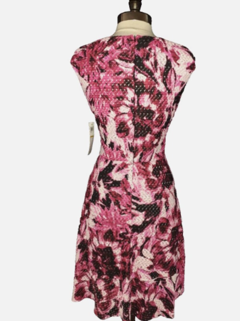 LIKE NEW SZ 12 London Times Pink Purple Floral Sleeveless Ruched Sheath - Picture 2 of 9